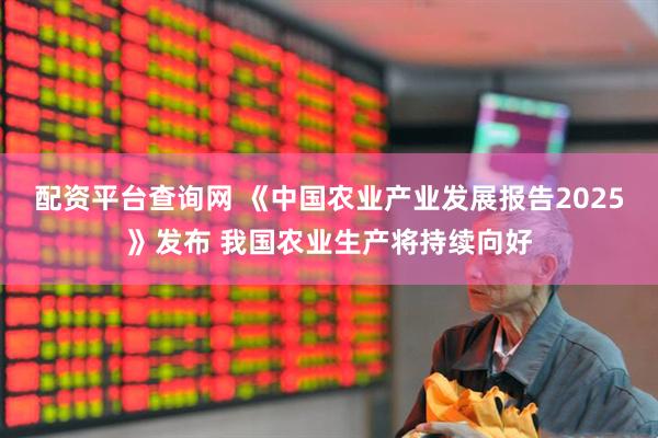 配资平台查询网 《中国农业产业发展报告2025》发布 我国农业生产将持续向好
